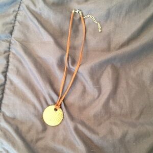 Gold tone circle boho necklace